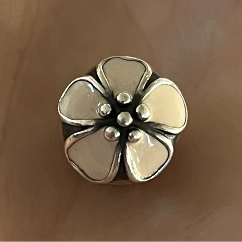 Pandora Silver Cherry Blossom Clip with Enamel